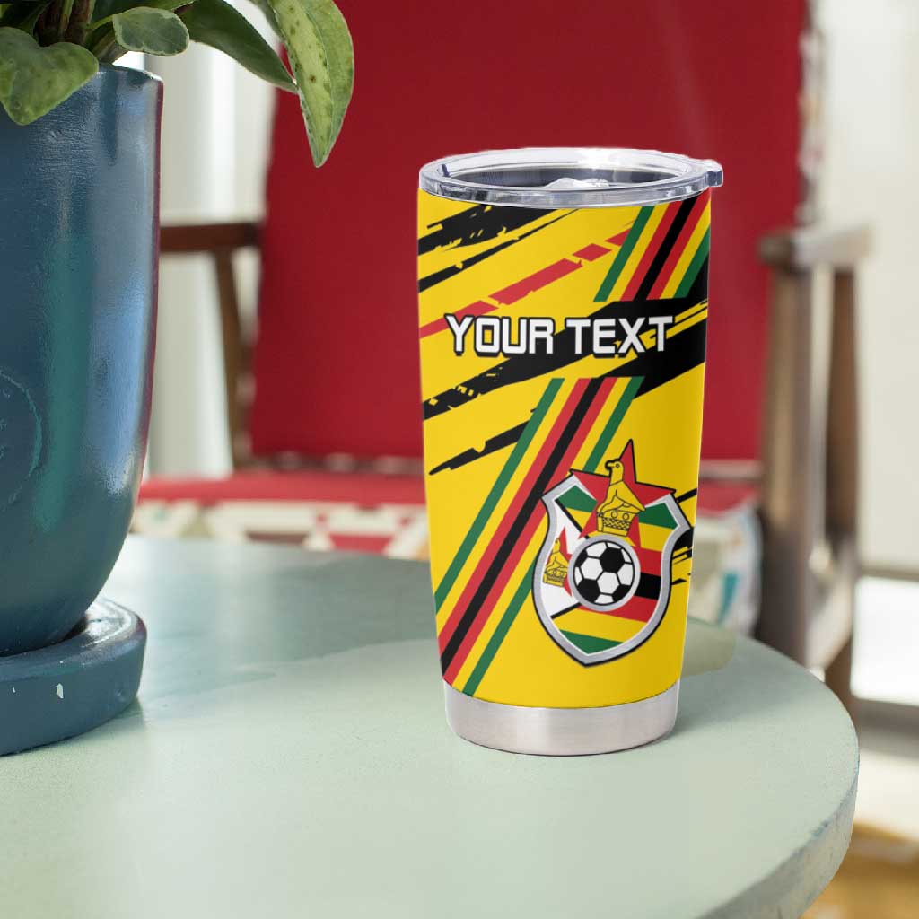 Custom Zimbabwe Football Tumbler Cup Grunge Style