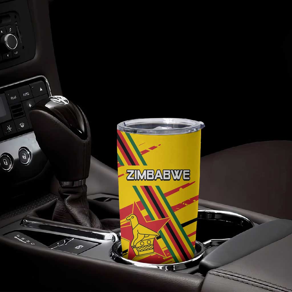 Custom Zimbabwe Football Tumbler Cup Grunge Style