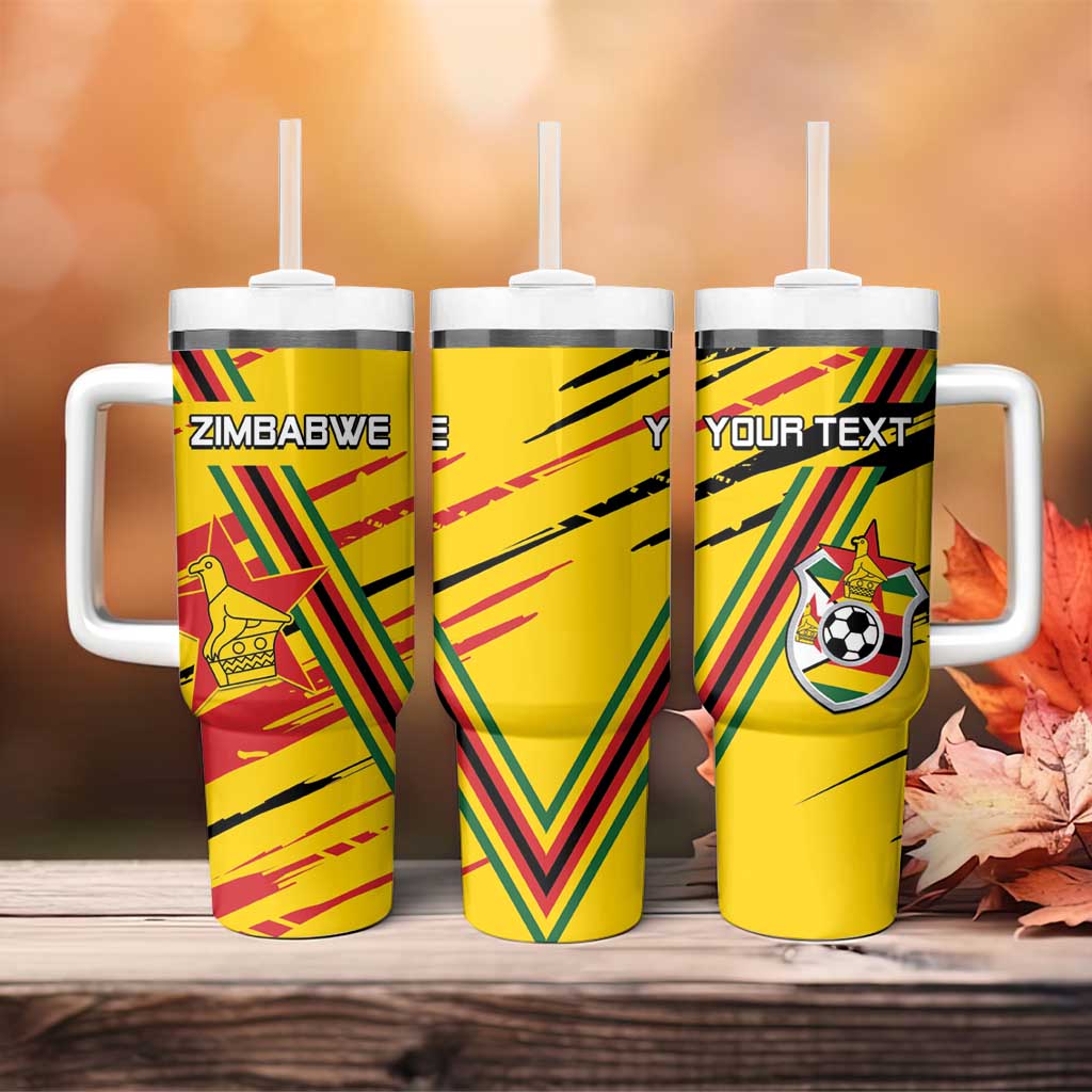 Custom Zimbabwe Football Tumbler With Handle Grunge Style