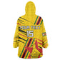 Custom Zimbabwe Football Wearable Blanket Hoodie Grunge Style