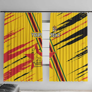 Custom Zimbabwe Football Window Curtain Grunge Style