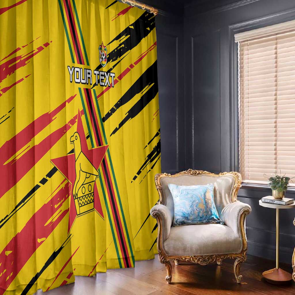 Custom Zimbabwe Football Window Curtain Grunge Style