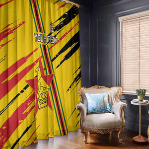 Custom Zimbabwe Football Window Curtain Grunge Style