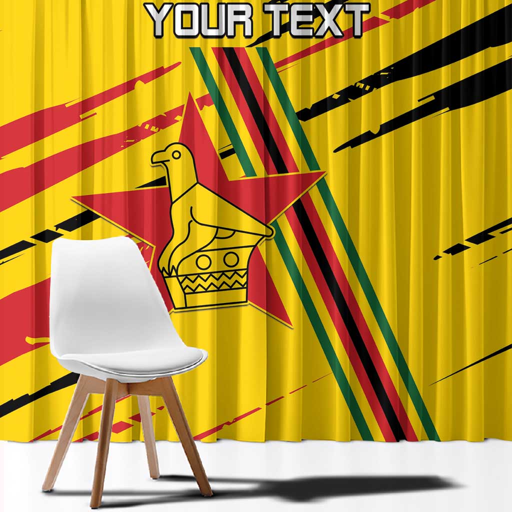 Custom Zimbabwe Football Window Curtain Grunge Style