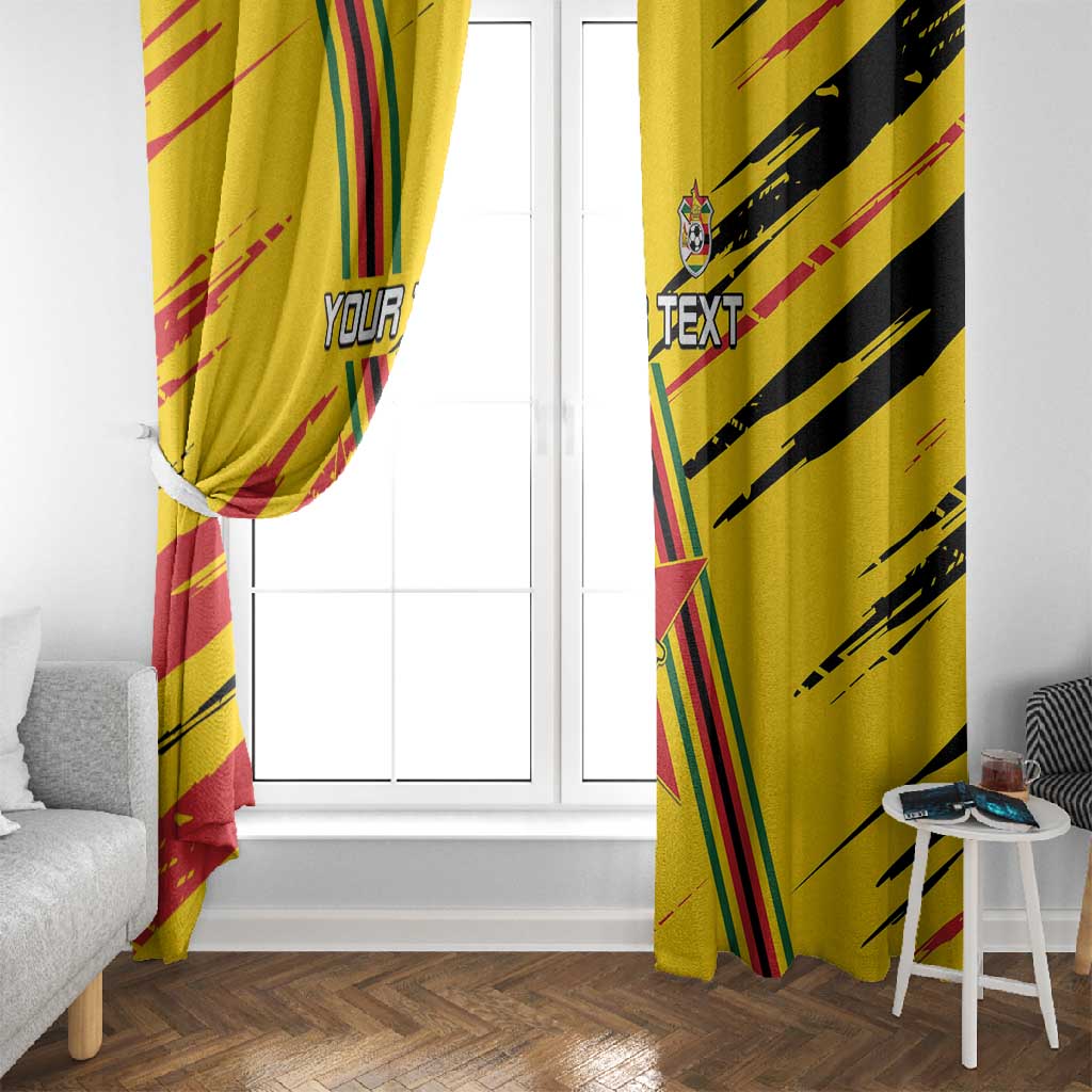 Custom Zimbabwe Football Window Curtain Grunge Style