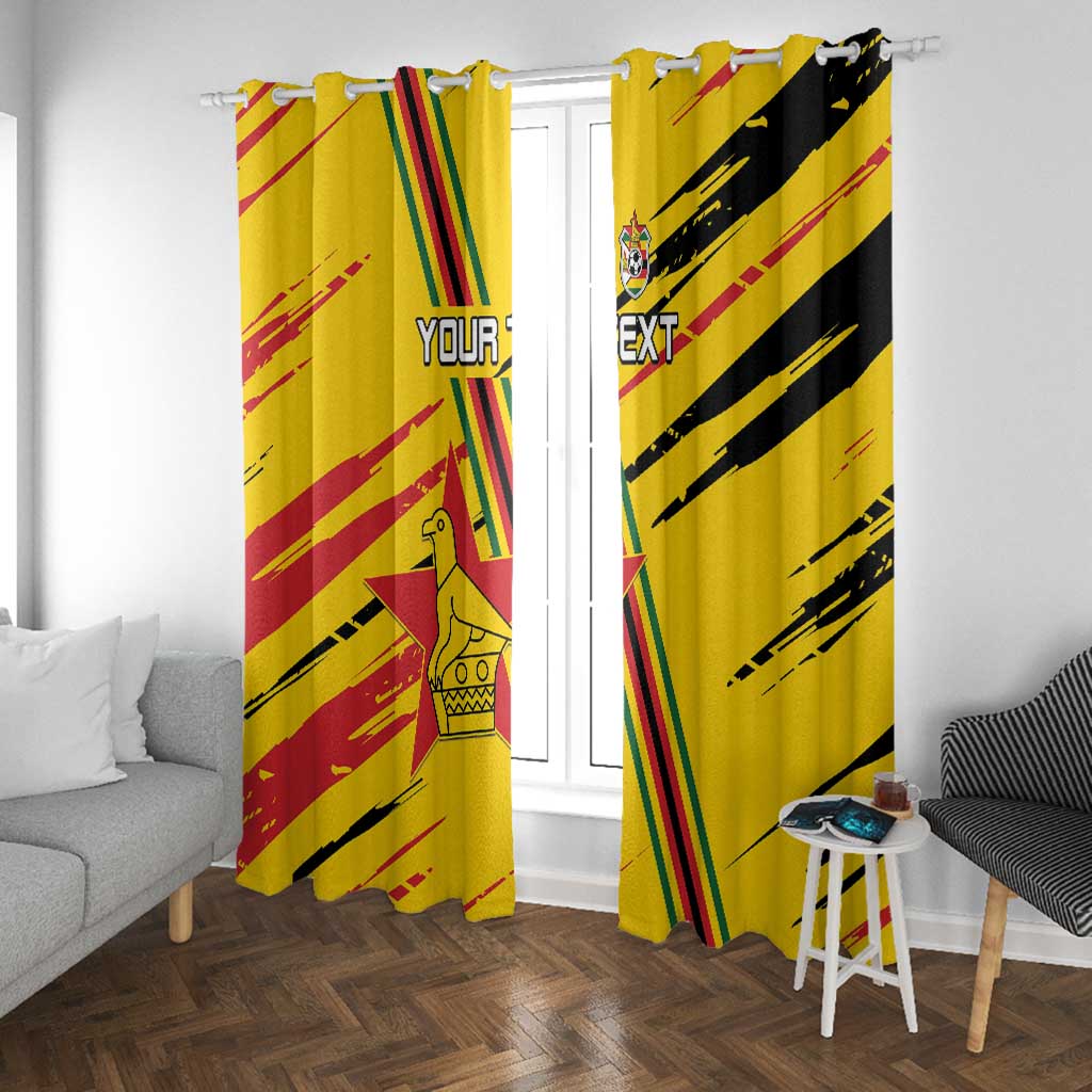 Custom Zimbabwe Football Window Curtain Grunge Style