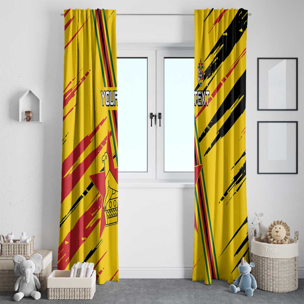 Custom Zimbabwe Football Window Curtain Grunge Style