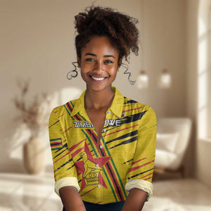 Custom Zimbabwe Football Women Casual Shirt Grunge Style LT15