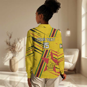 Custom Zimbabwe Football Women Casual Shirt Grunge Style LT15