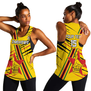 Custom Zimbabwe Football Women Racerback Tank Grunge Style