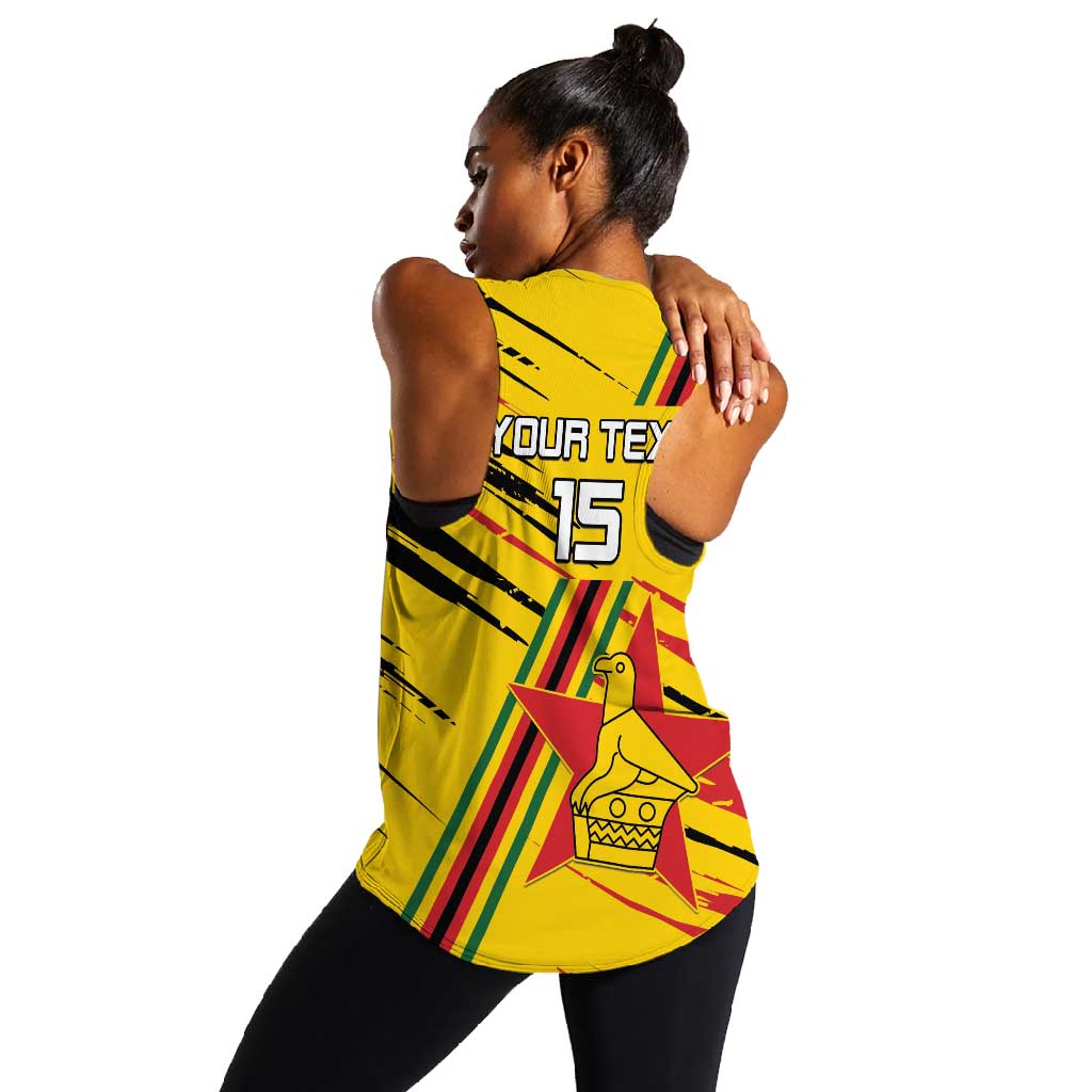 Custom Zimbabwe Football Women Racerback Tank Grunge Style