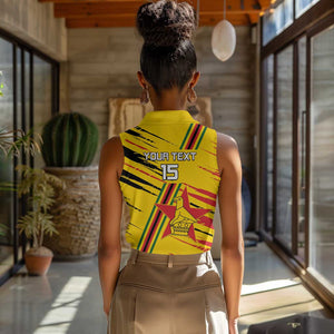 Custom Zimbabwe Football Women Sleeveless Polo Shirt Grunge Style
