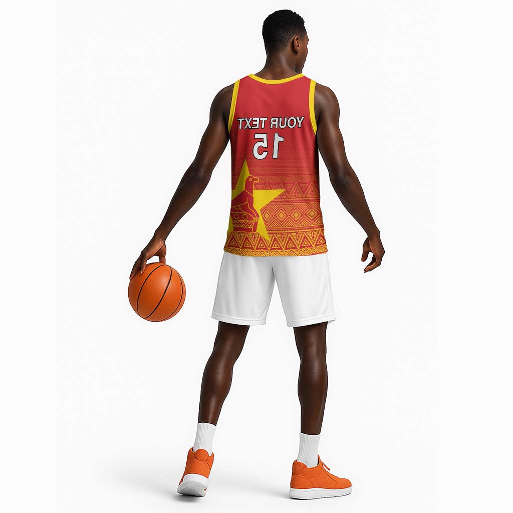 Custom Zimbabwe Cricket Basketball Jersey Go Champions - African Pride