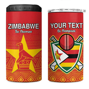 Custom Zimbabwe Cricket 4 in 1 Can Cooler Tumbler Go Champions