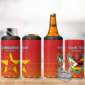 Custom Zimbabwe Cricket 4 in 1 Can Cooler Tumbler Go Champions