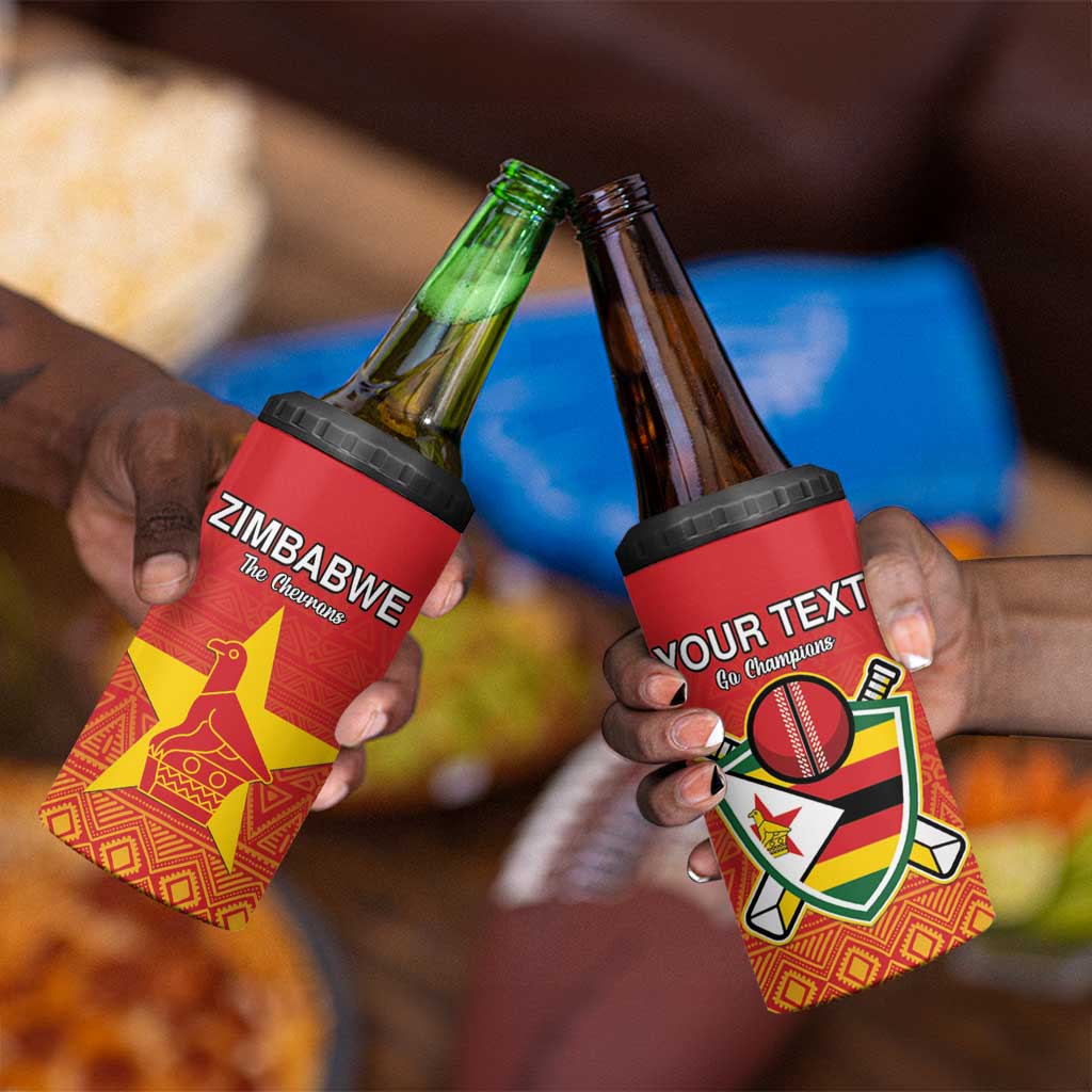 Custom Zimbabwe Cricket 4 in 1 Can Cooler Tumbler Go Champions