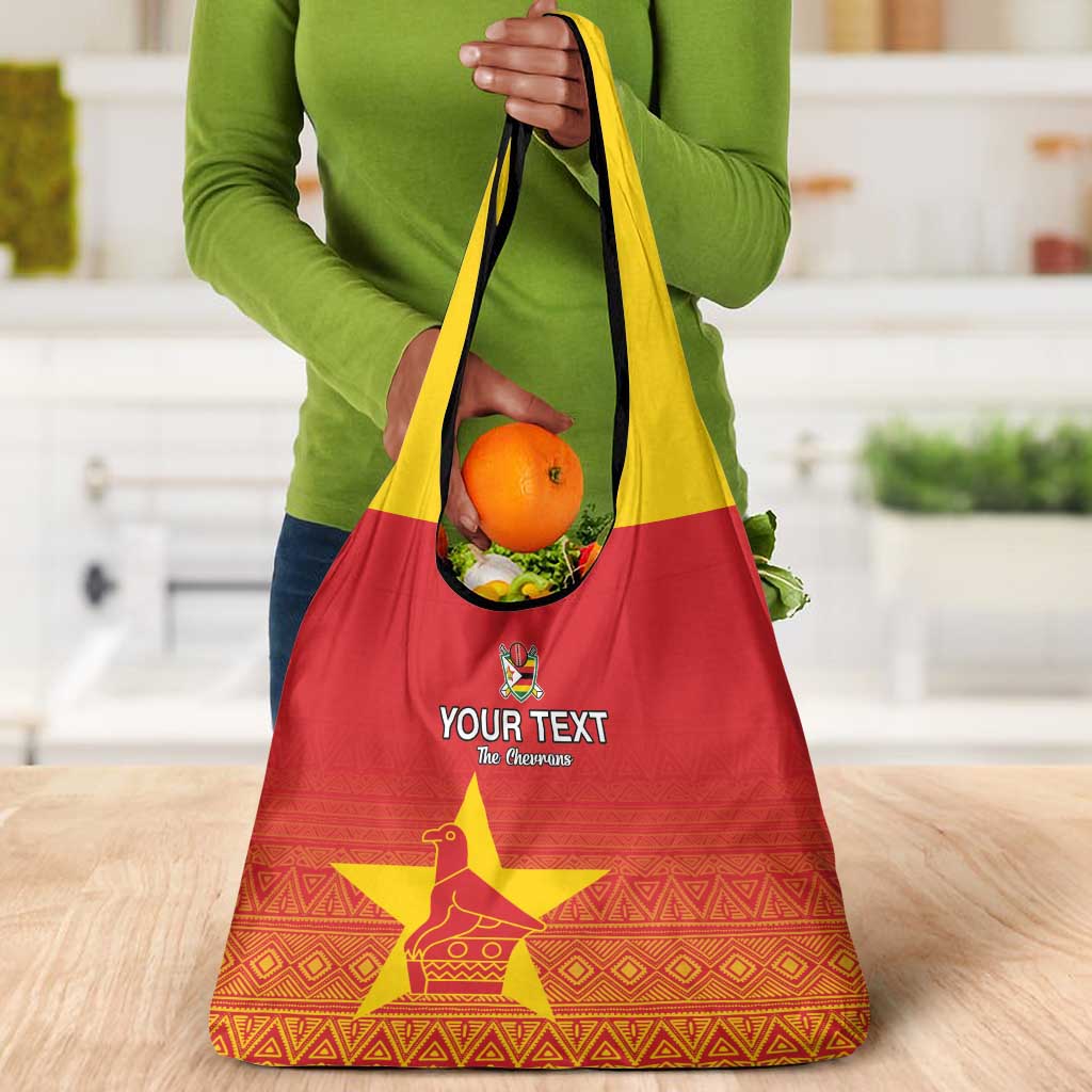 Custom Zimbabwe Cricket Grocery Bag Go Champions
