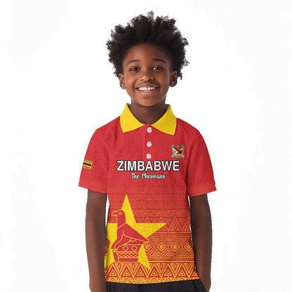 Custom Zimbabwe Cricket Kid Polo Shirt Go Champions