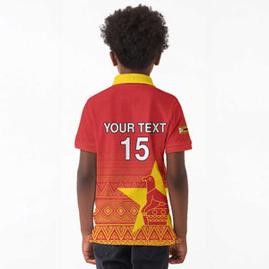 Custom Zimbabwe Cricket Kid Polo Shirt Go Champions