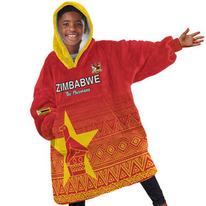 Custom Zimbabwe Cricket Kid Wearable Blanket Hoodie Go Champions