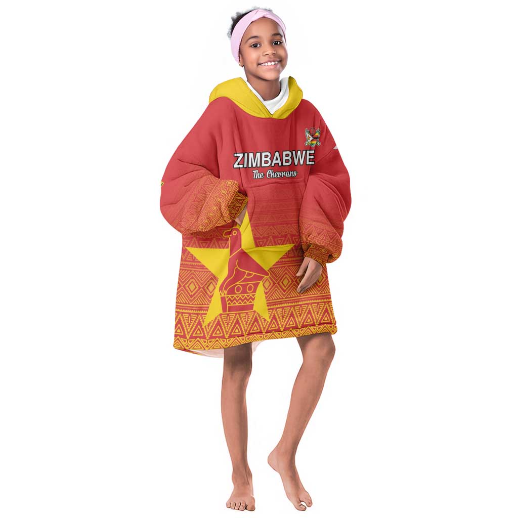 Custom Zimbabwe Cricket Kid Wearable Blanket Hoodie Go Champions