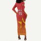 Custom Zimbabwe Cricket Long Sleeve Bodycon Dress Go Champions LT15