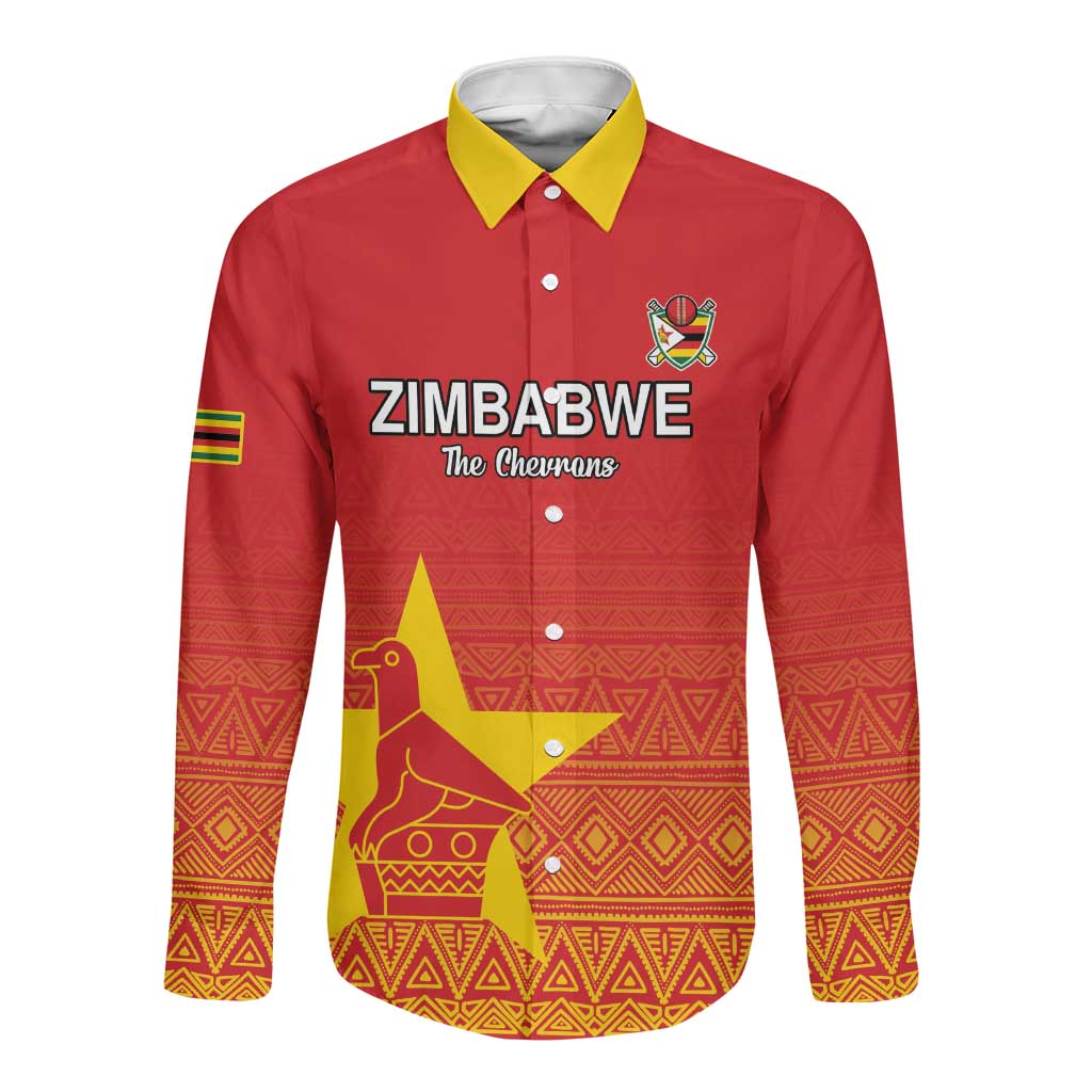 Custom Zimbabwe Cricket Long Sleeve Button Shirt Go Champions