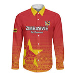Custom Zimbabwe Cricket Long Sleeve Button Shirt Go Champions