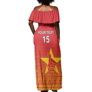 Custom Zimbabwe Cricket Off Shoulder Maxi Dress Go Champions