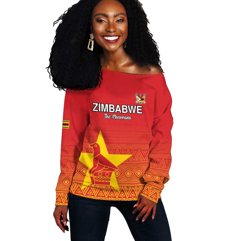 Custom Zimbabwe Cricket Off Shoulder Sweater Go Champions
