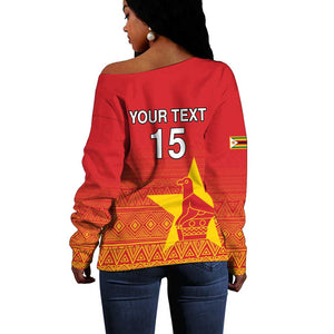 Custom Zimbabwe Cricket Off Shoulder Sweater Go Champions