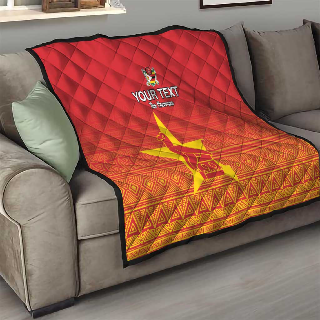 Custom Zimbabwe Cricket Quilt Go Champions
