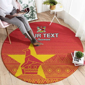 Custom Zimbabwe Cricket Round Carpet Go Champions