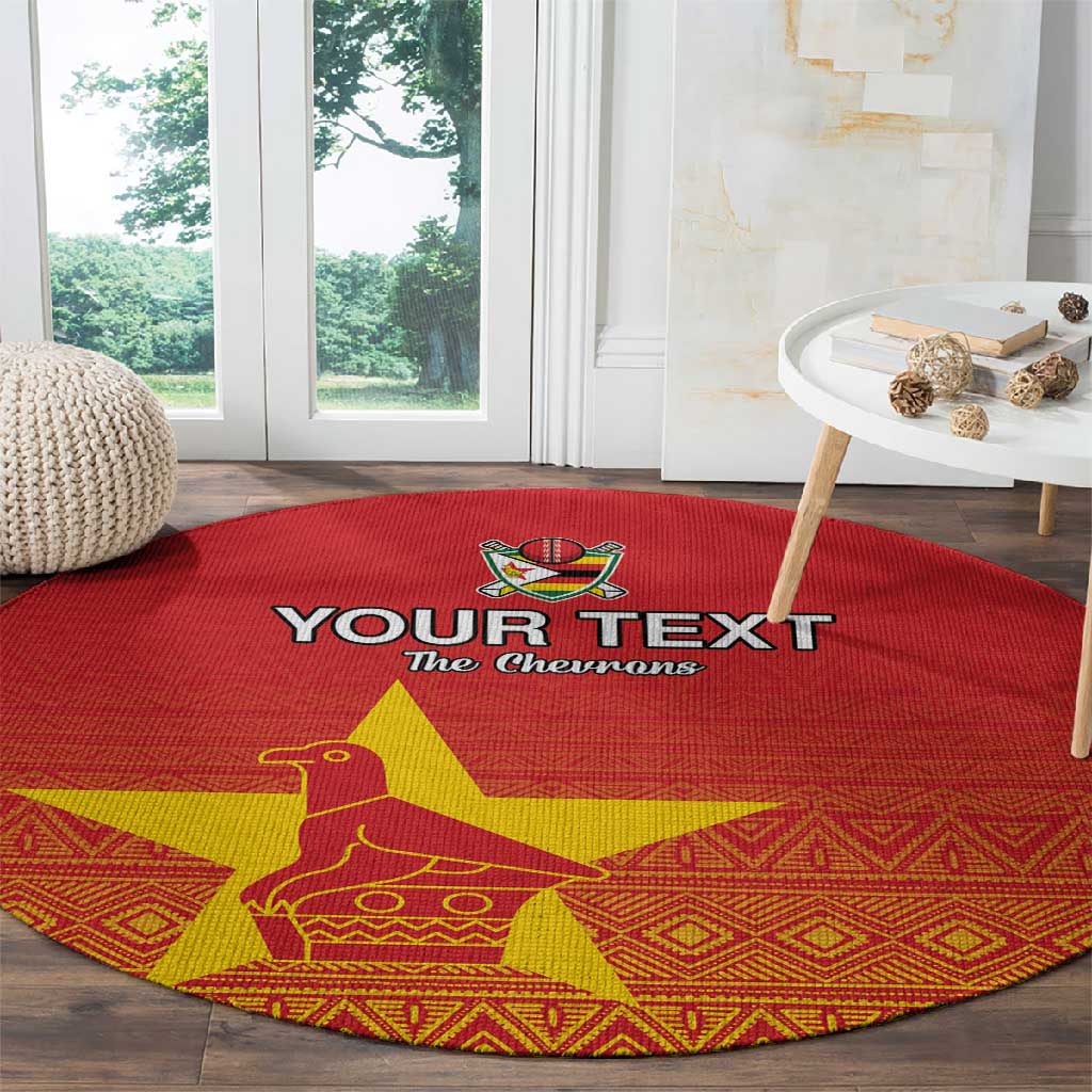 Custom Zimbabwe Cricket Round Carpet Go Champions