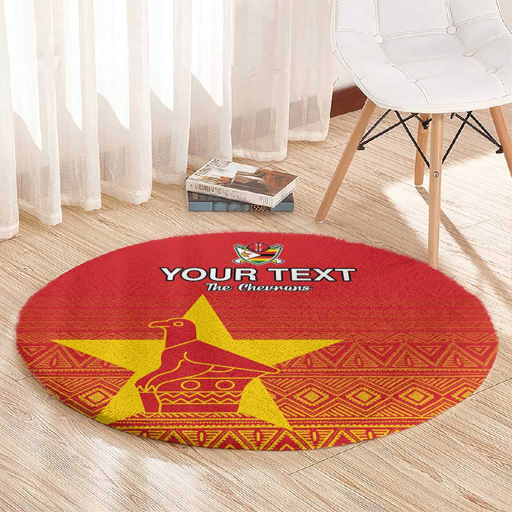 Custom Zimbabwe Cricket Round Carpet Go Champions