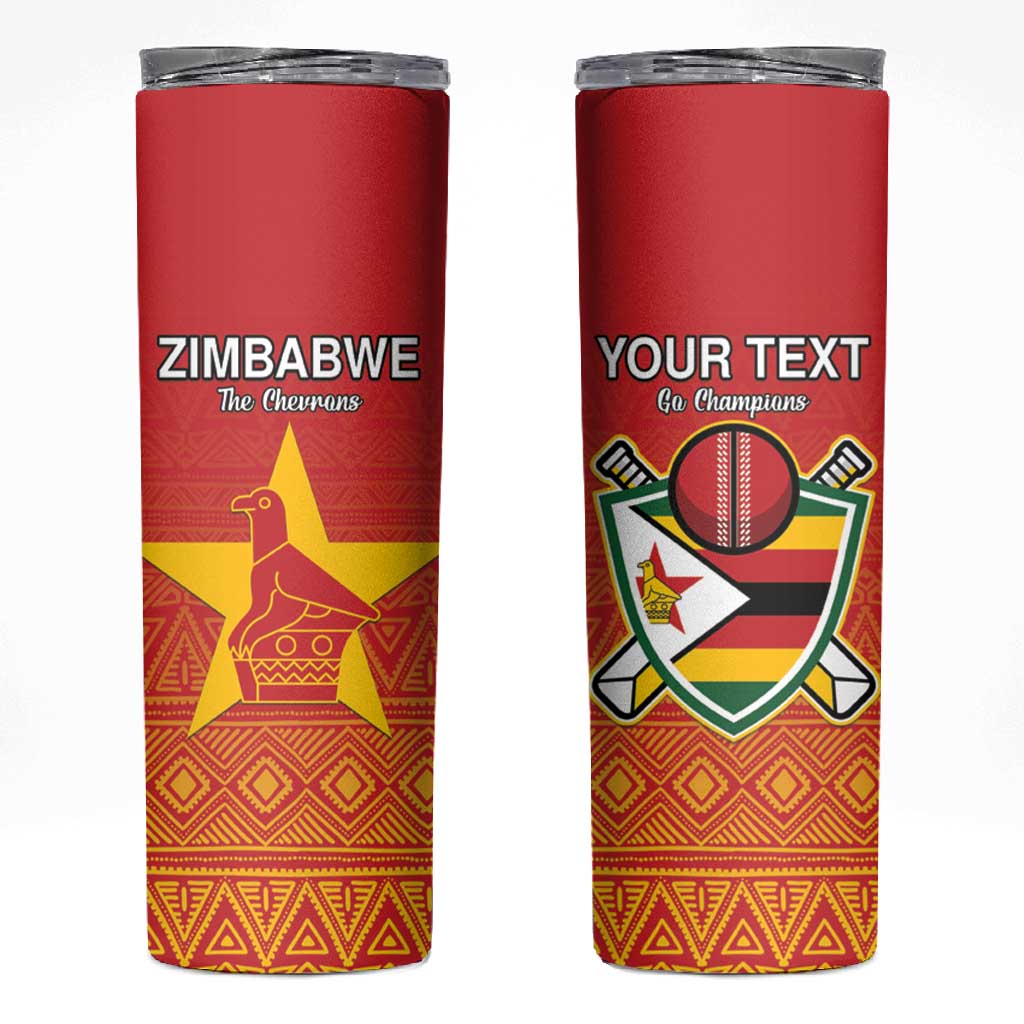 Custom Zimbabwe Cricket Skinny Tumbler Go Champions
