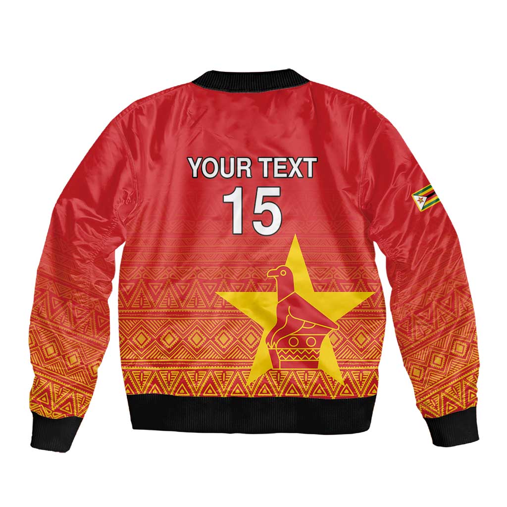 Custom Zimbabwe Cricket Sleeve Zip Bomber Jacket Go Champions