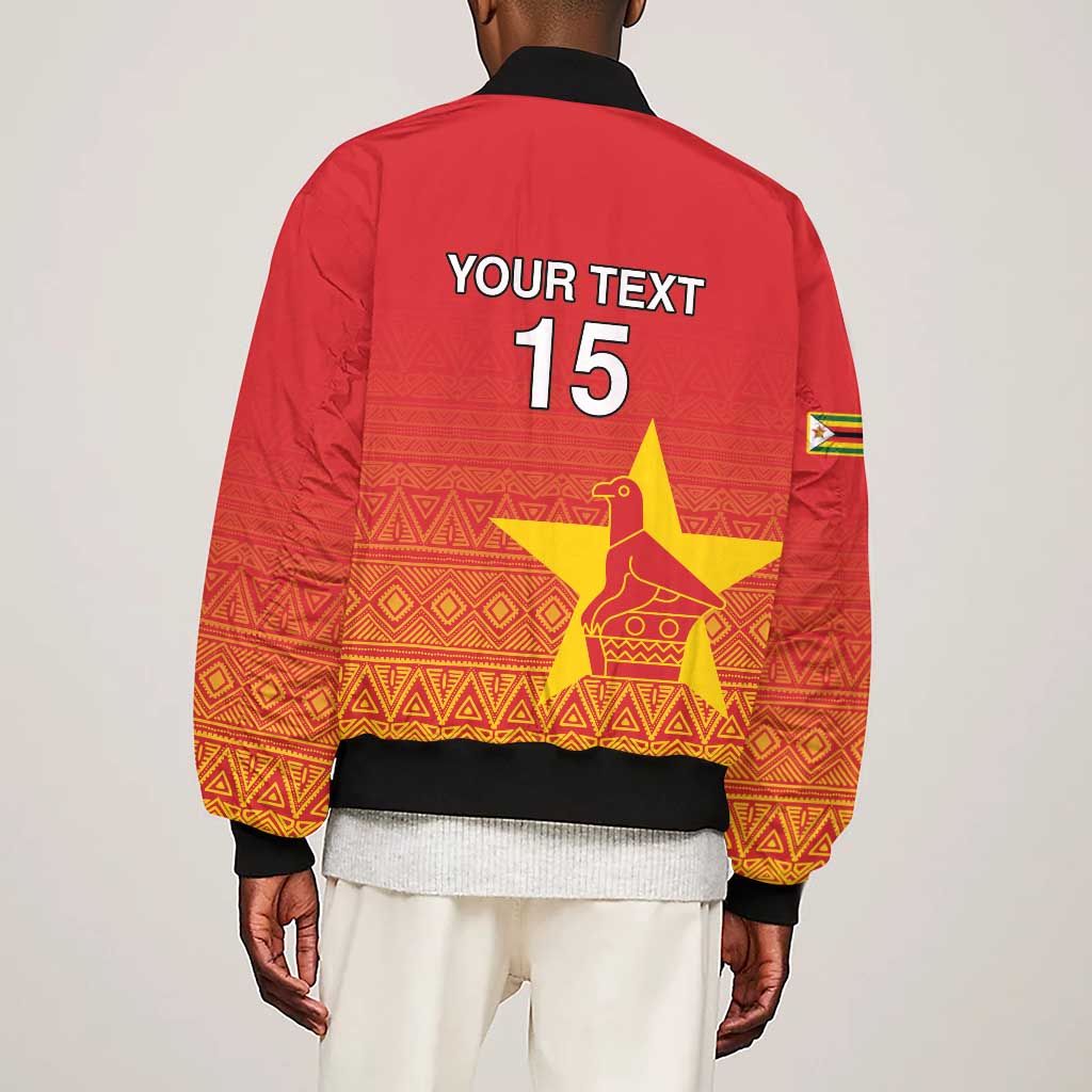 Custom Zimbabwe Cricket Sleeve Zip Bomber Jacket Go Champions