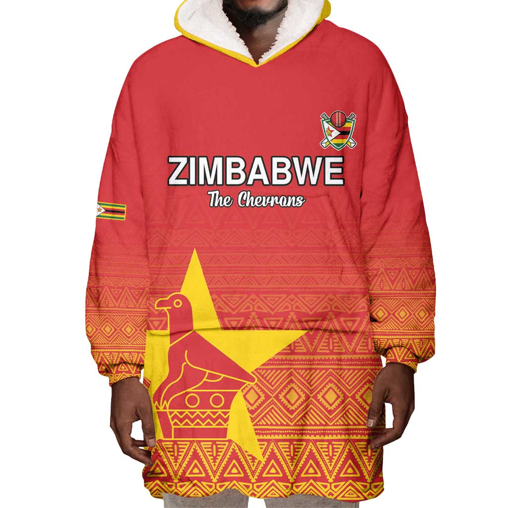 Custom Zimbabwe Cricket Wearable Blanket Hoodie Go Champions