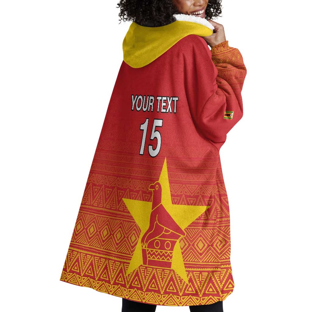 Custom Zimbabwe Cricket Wearable Blanket Hoodie Go Champions
