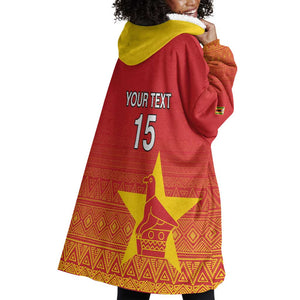 Custom Zimbabwe Cricket Wearable Blanket Hoodie Go Champions