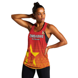 Custom Zimbabwe Cricket Women Racerback Tank Go Champions