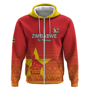Custom Zimbabwe Cricket Zip Hoodie Go Champions