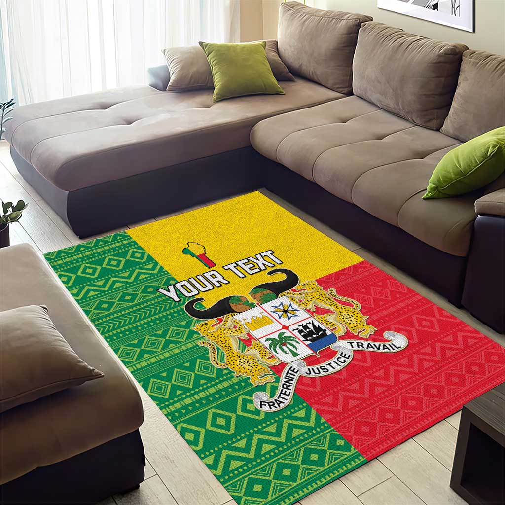 Personalised Afro Benin Area Rug Flag Style - African Pattern