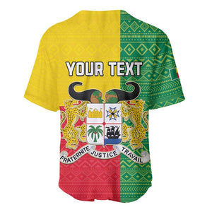 Personalised Afro Benin Baseball Jersey Flag Style - African Pattern