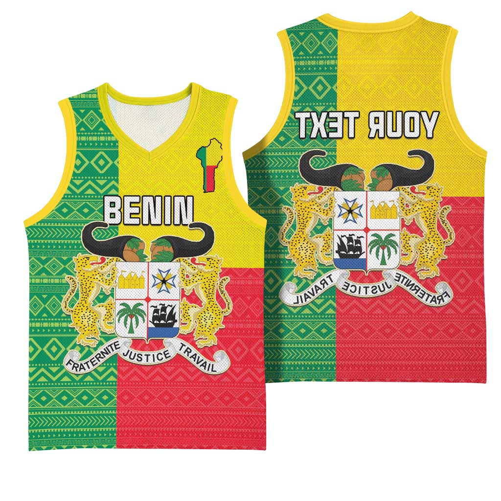 Personalised Afro Benin Basketball Jersey Flag Style - African Pattern - African Pride