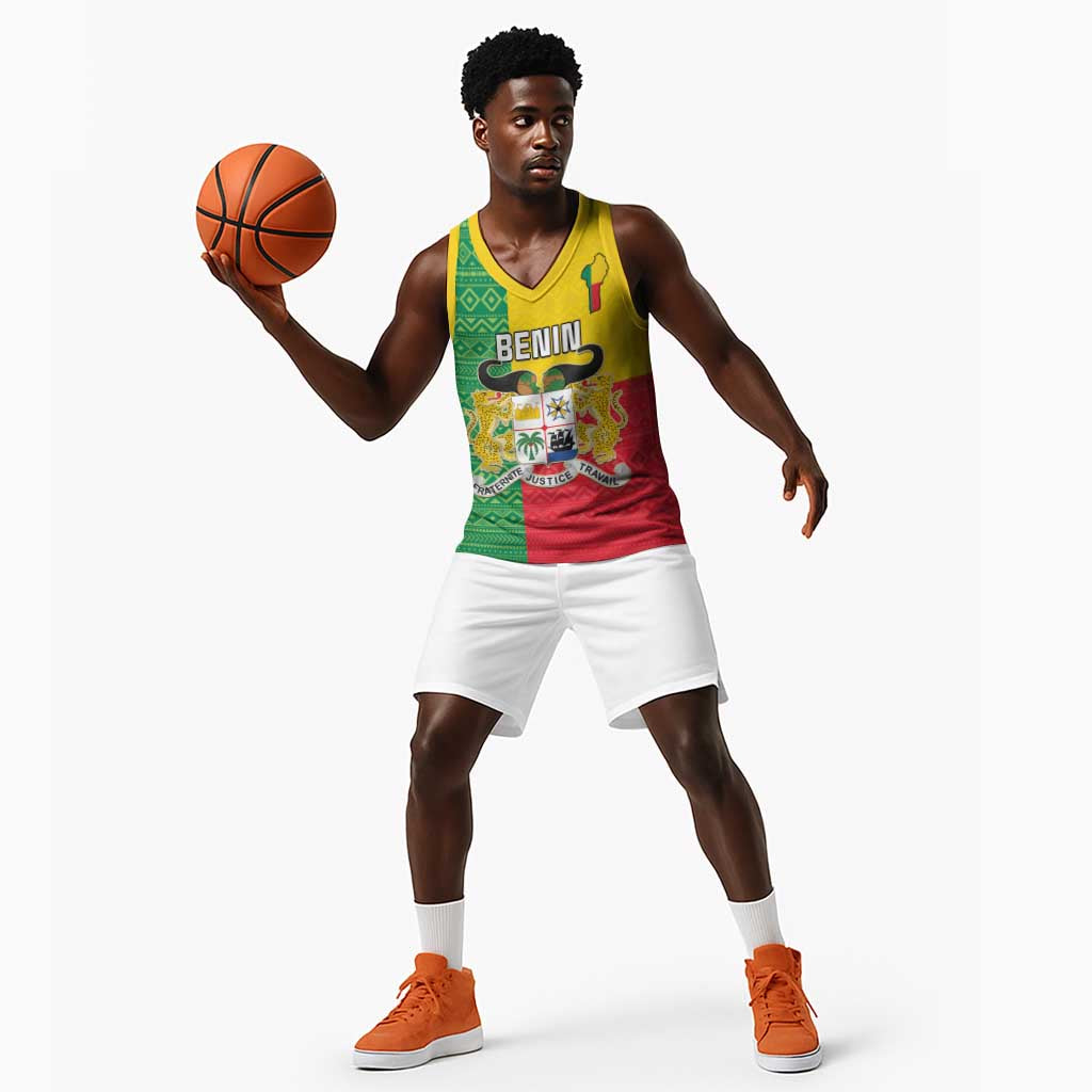 Personalised Afro Benin Basketball Jersey Flag Style - African Pattern - African Pride