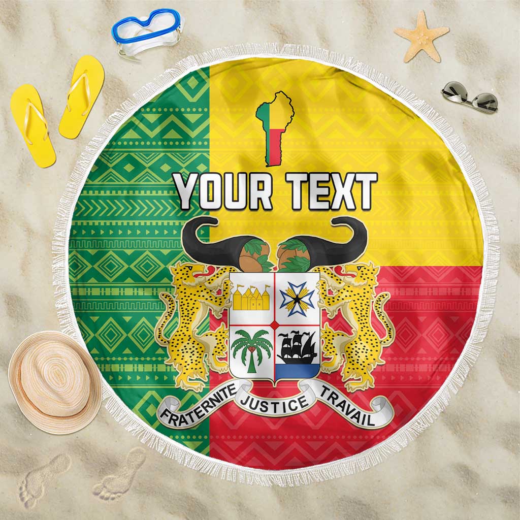 Personalised Afro Benin Beach Blanket Flag Style - African Pattern