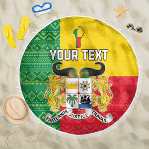 Personalised Afro Benin Beach Blanket Flag Style - African Pattern