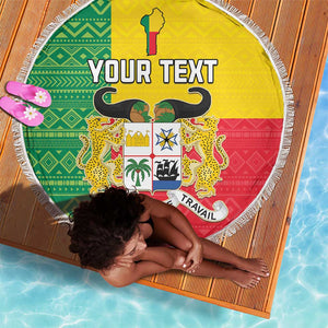 Personalised Afro Benin Beach Blanket Flag Style - African Pattern